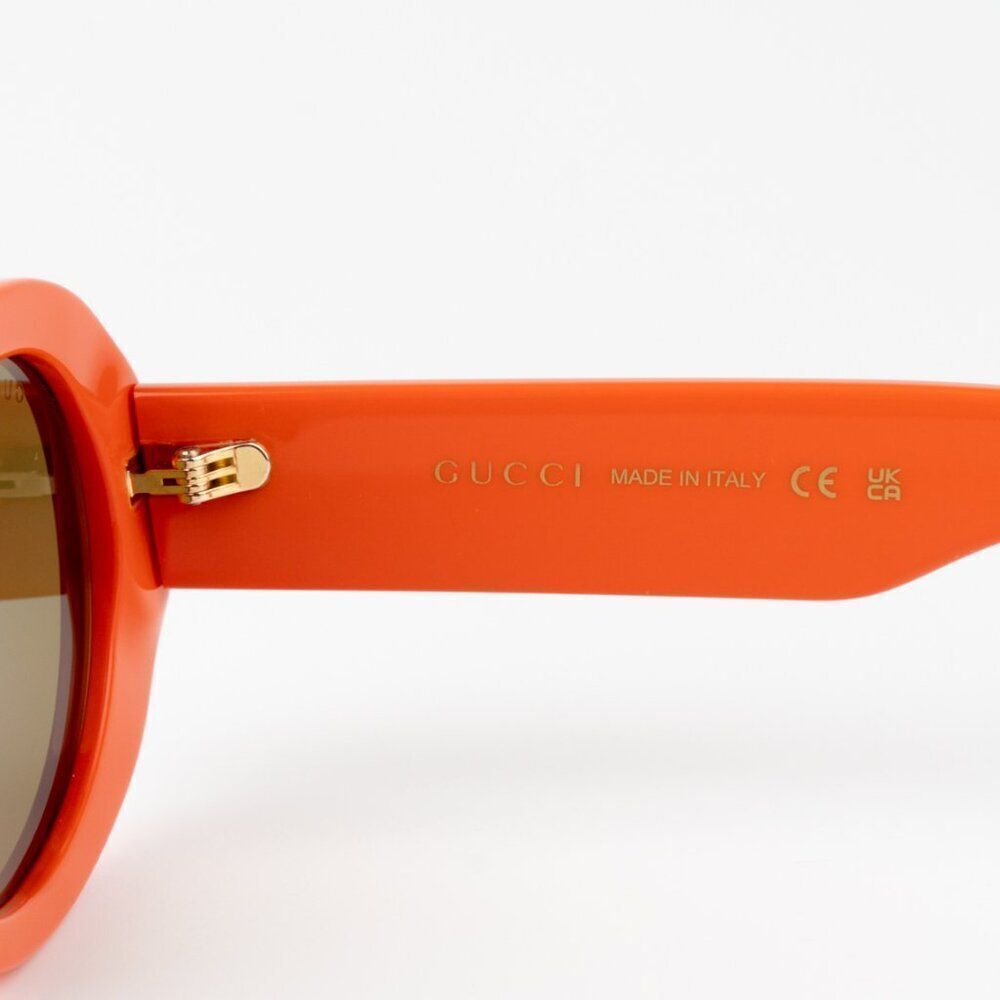 NEW Gucci GG1587S 003 Orange Brown Women Oval Sunglasses GG 1587S - Picture 7 of 10